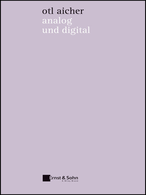 Title details for analog und digital by Otl Aicher - Available